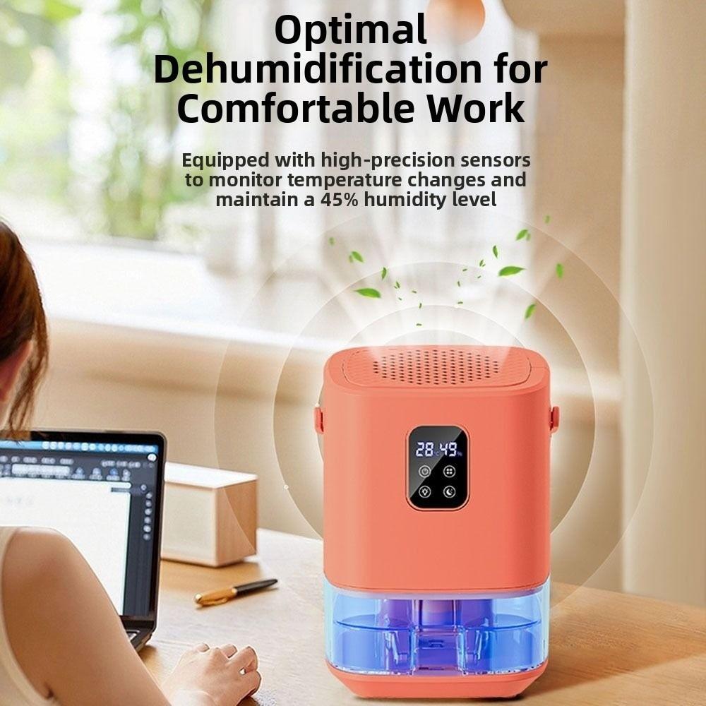 Visible Water Tank Small Dehumidifier 1.5L Damp Eliminator Mini Quiet Dehumidifier Office