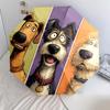 Cartoon Dog  Pattern, Automatic Folding Umbrella, Portable and Foldable Design, 8 Ribs, a Christmas or Birthday Gift.