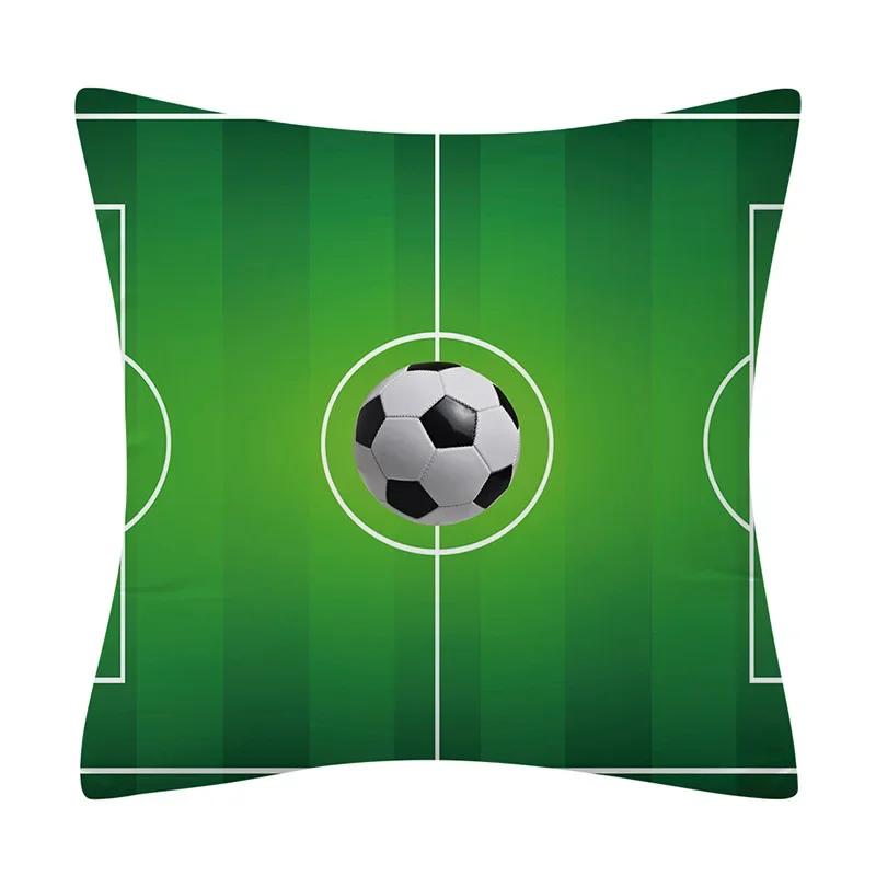 Football Basketball Rugby Double-Sided Printed Pillow Cover Short Plush Suitable Living Rooms Bedrooms Sofas Throw Cushion Cover