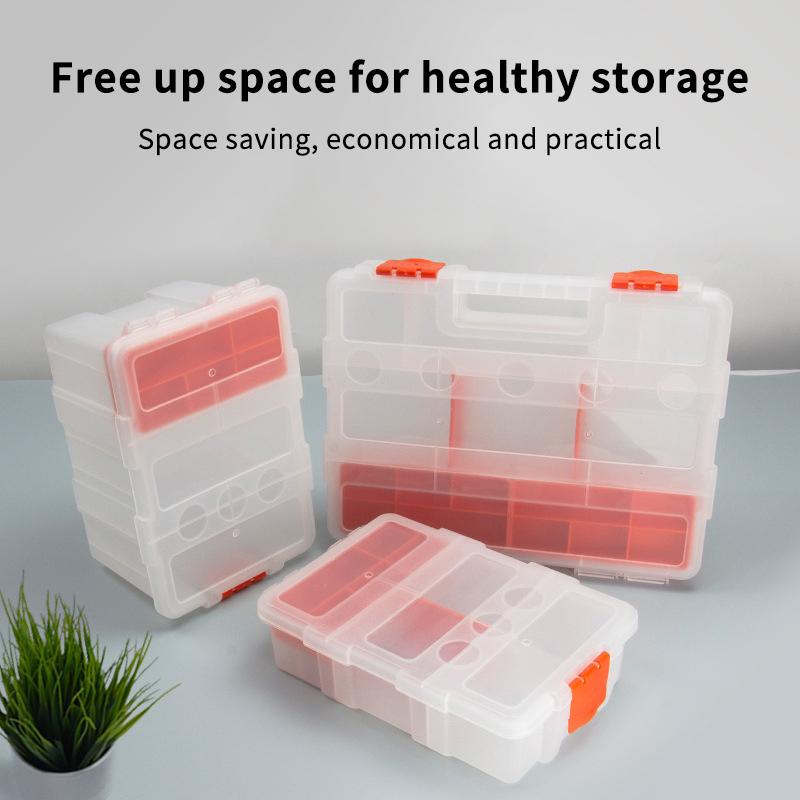 §Multi-Grid Portable Plastic Parts Toolbox Combination Screw Storage Box Metal Parts Hardware Tool Screwdriver Tool Box