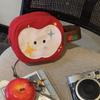 Portable Embroidered Apples Storage Bag With Hand Carry Handle For Organizing Cosmetics And Small Essential