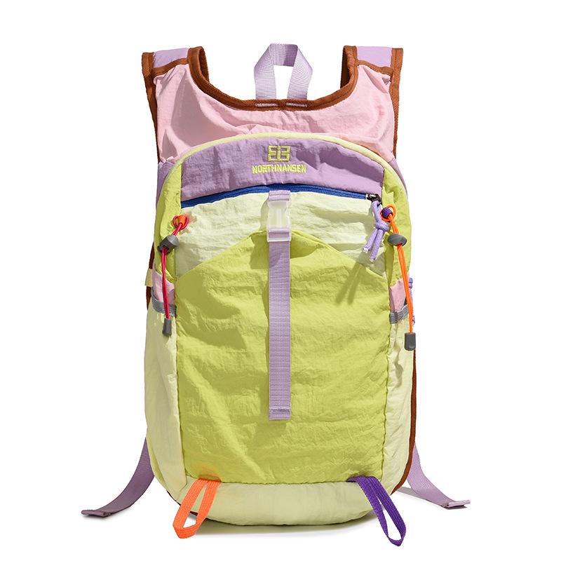 

Color Block Waterproof Outdoor Sports & Travel Backpack, Wear-Resistant & Trendy for Camping 28*10*44 cm