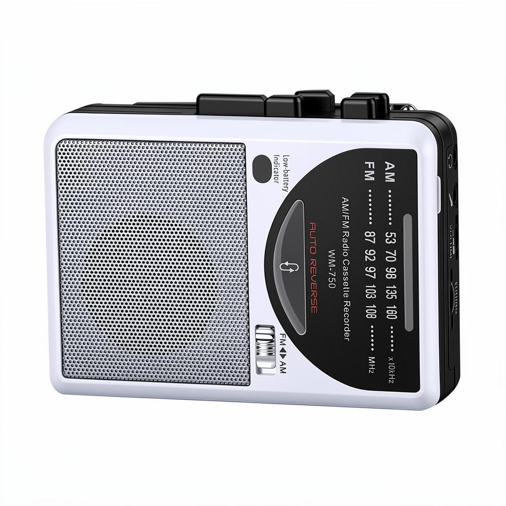 Portable Walkman Cassette Player with Built-in Speaker & Multi-band Radio for English Listening & Playback. Perfect for Students.