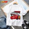 2026 Summer Kids T-shirt Short Sleeve Top Cartoon Cars Pixar Lightning McQueen Printed Boys Clothes Baby Tops 4-10 Years