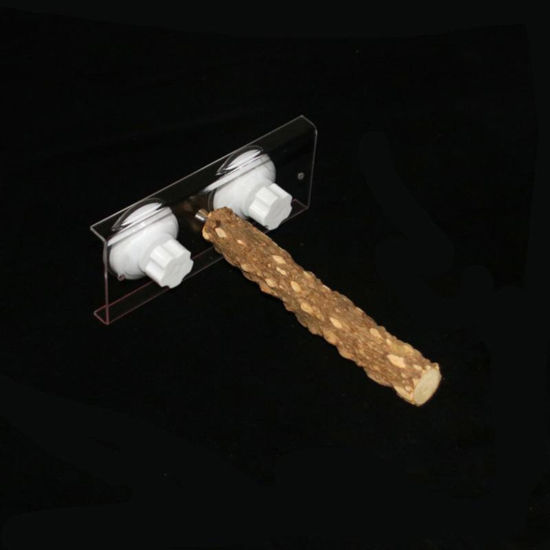 Bird Parrot Wooden Standing Stick Rack Suction Cup Shower Perch Bar Rod Bathing Toy Pet Supply