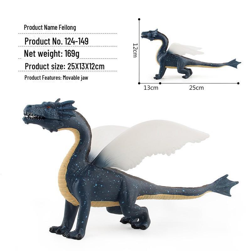 Warcraft Dragon Model Toy: Fire Rock & Stone Dragon, Movable Jaw, Dinosaur Ornament