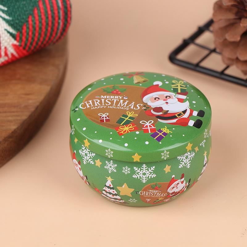1Pcs Christmas Gift Box Metal Tin Candy Cookie Packaging Box Containers Kids New Year Gift Decor Xmas Party Supplies Navidad