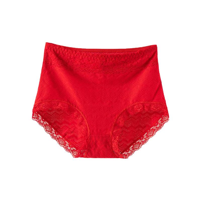 

Женские трусы-слипы большого размера, кружевные, из хлопка, с высокой талией, дышащие, для живота, треугольные L