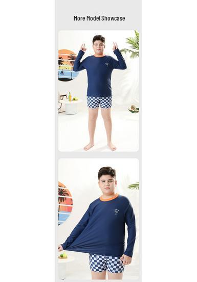 Boys' Plus Size Quick-Drying Two-Piece Sun Protection Swimsuit (2026) - Swim Trunks Set for Middle and Large Kids