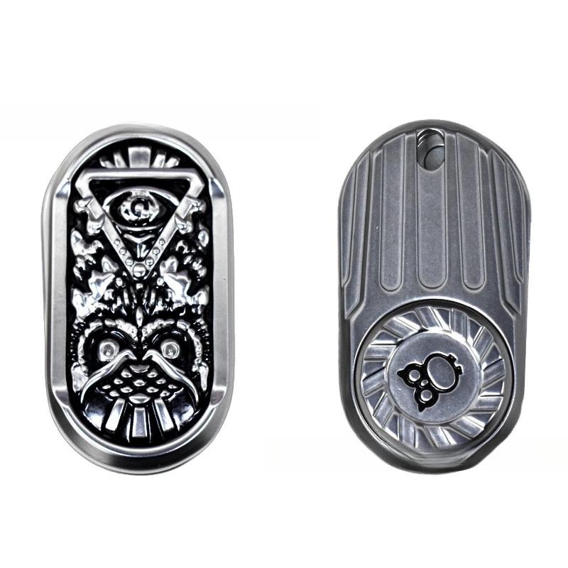 Car Beautiful Stickers Edc Owl Mechanical Slider Fidget Magnetic Push Card Metal Pushing Plate Haptic Coin Sensory Stress Reducing Toys Anti Anxiety