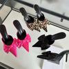 Fashion Eilyken Spring Butterfly-knot Women Slippers Sandals Pointed Toe High Heel Pumps Ladies Stripper Mules Shoe Zapatillas Mujer