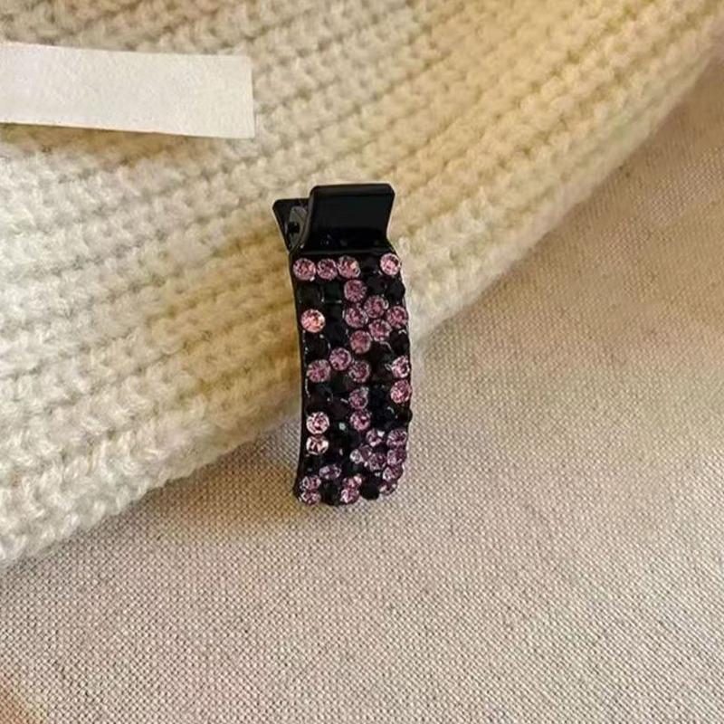 4pcs Colorful Women's Hair Clips Fake Rhinestone Cute Hair Clip Exquisite Temperament Side Bangs Hairpins Simple Fashionable