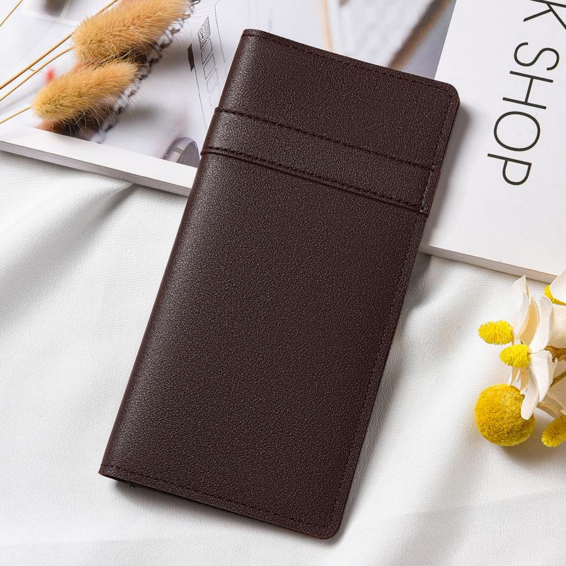 Stylish Ultra-thin Women's Leather Wallet with Buckle, Multiple Card Slots, Coin Purse, and Patchwork Design