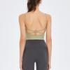 Women's Spaghetti Strap Yoga Sports Bra with Beautiful Back Design - Shockproof Running & Fitness Vest Style