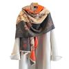 Autumn New Cashmere Tassel Scarf Women's Fashion Age-reducing Jacquard Scarf Warm and Thickened Large Shawl