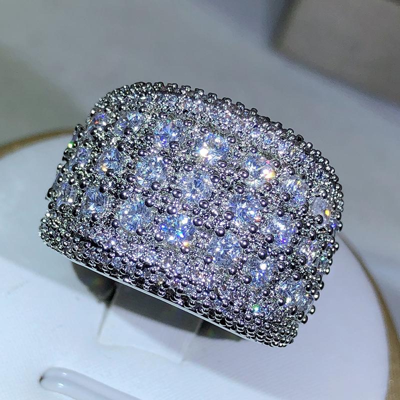 New Luxury Round Copperbling zircon Engagement Ring For Women Lady Anniversary Gift Jewelry Bulk Sell