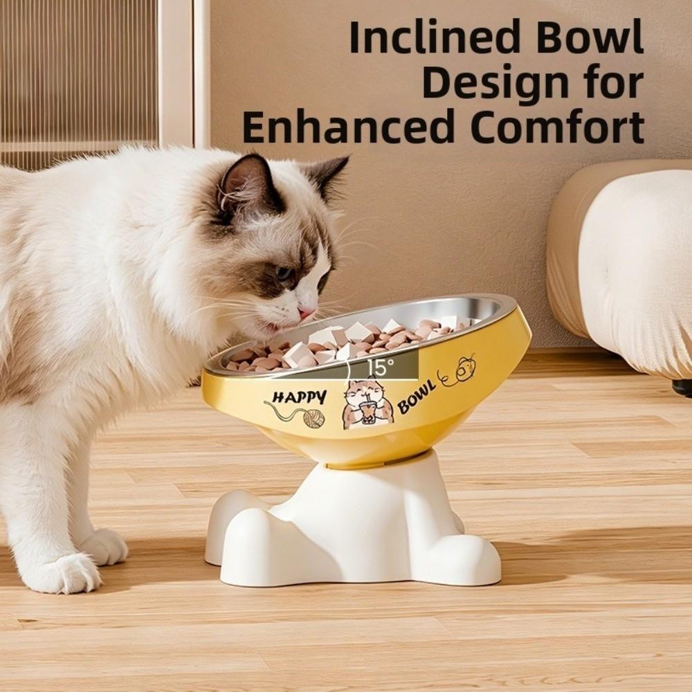 Non-Slip Base Stainless Steel Cat Bowl Detachable Cat Food Water Bowl Home Pet Care