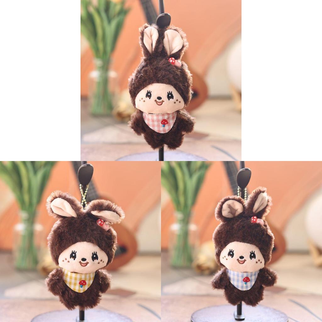 Portachiavi Peluche Monchhichi con Peluche Corto Ultra Morbido per Bambini e Adolescenti