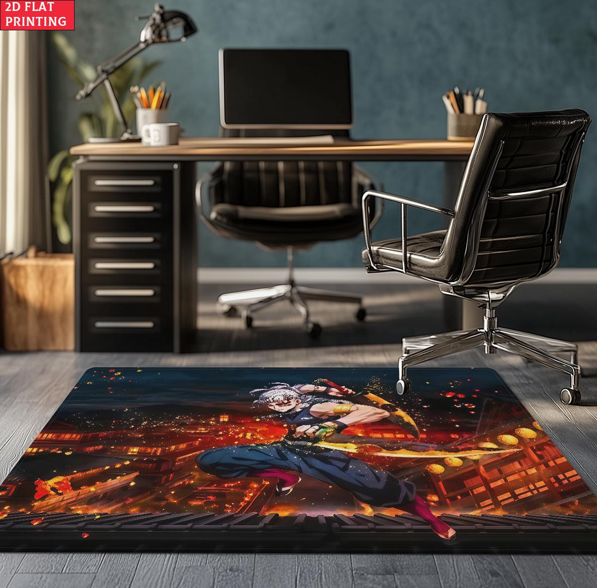 

Anime Swordsman Area Rug, Green Wind Theme Non-slip Floor Mat,Decorative Carpet for Gaming Room Bedroom,Washable Home Decor Gift 40x60cm(15x23 in)