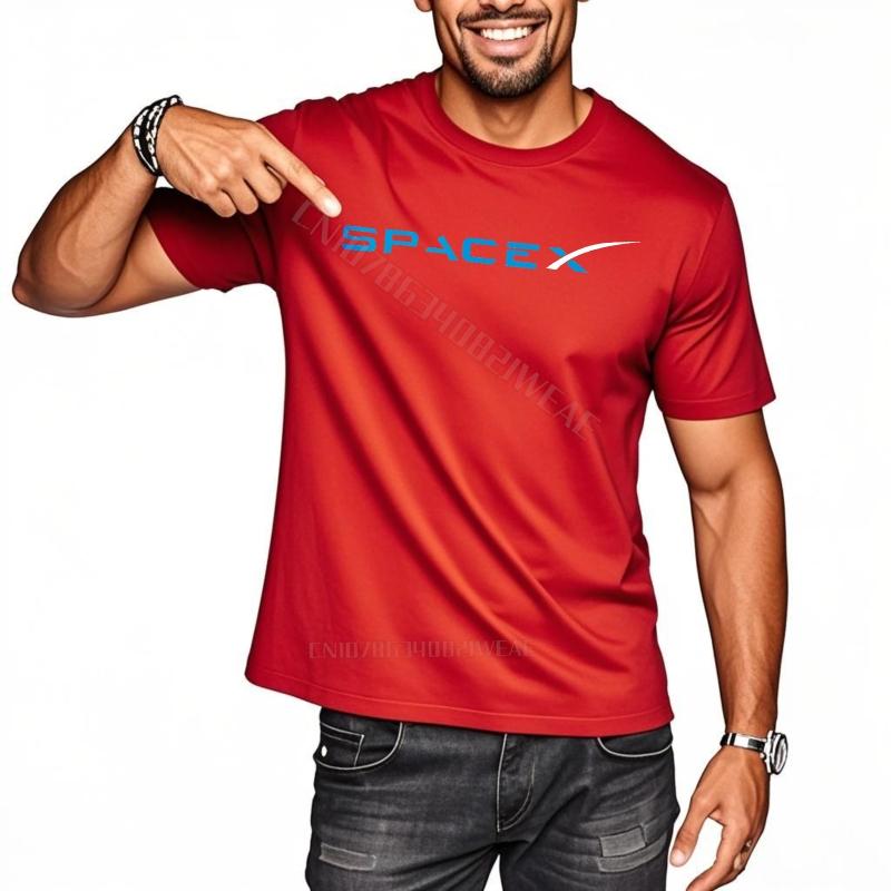 Man t shirt Fashion Vintage Tshirt Spacex Logo On Tshirt Streetwear Streetwear Tshirts Fashionable Streetwear Relaxed Fit S