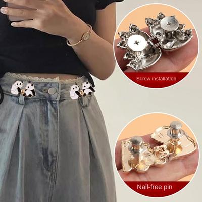 Cartoon Animals Jeans Buttons Waist Adjust Pants Pins Durable No-Sewing Metal Button