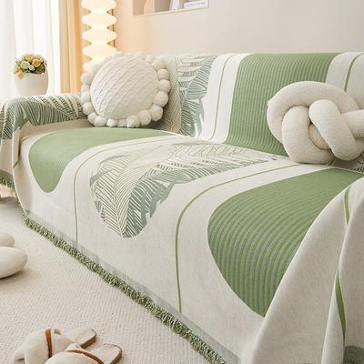 Housse de coussin de canapé universelle en chenille verte de style Ins, housse de canapé de haute qualité, quatre saisons