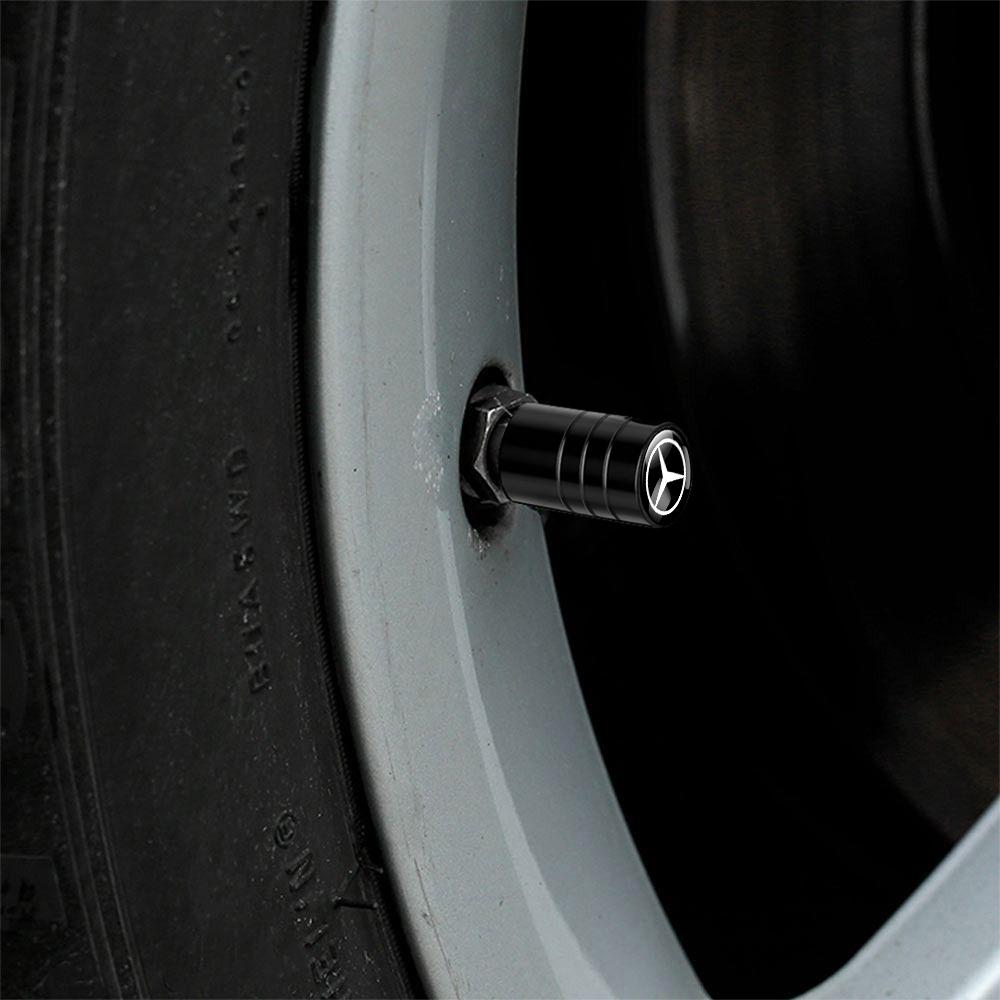 4Pc Car Metal Wheel Tire Air Valve Dust Caps Accessories for Mercedes-Benz Maybach E-Class C-Class S-Class S450 S560 S600 S680