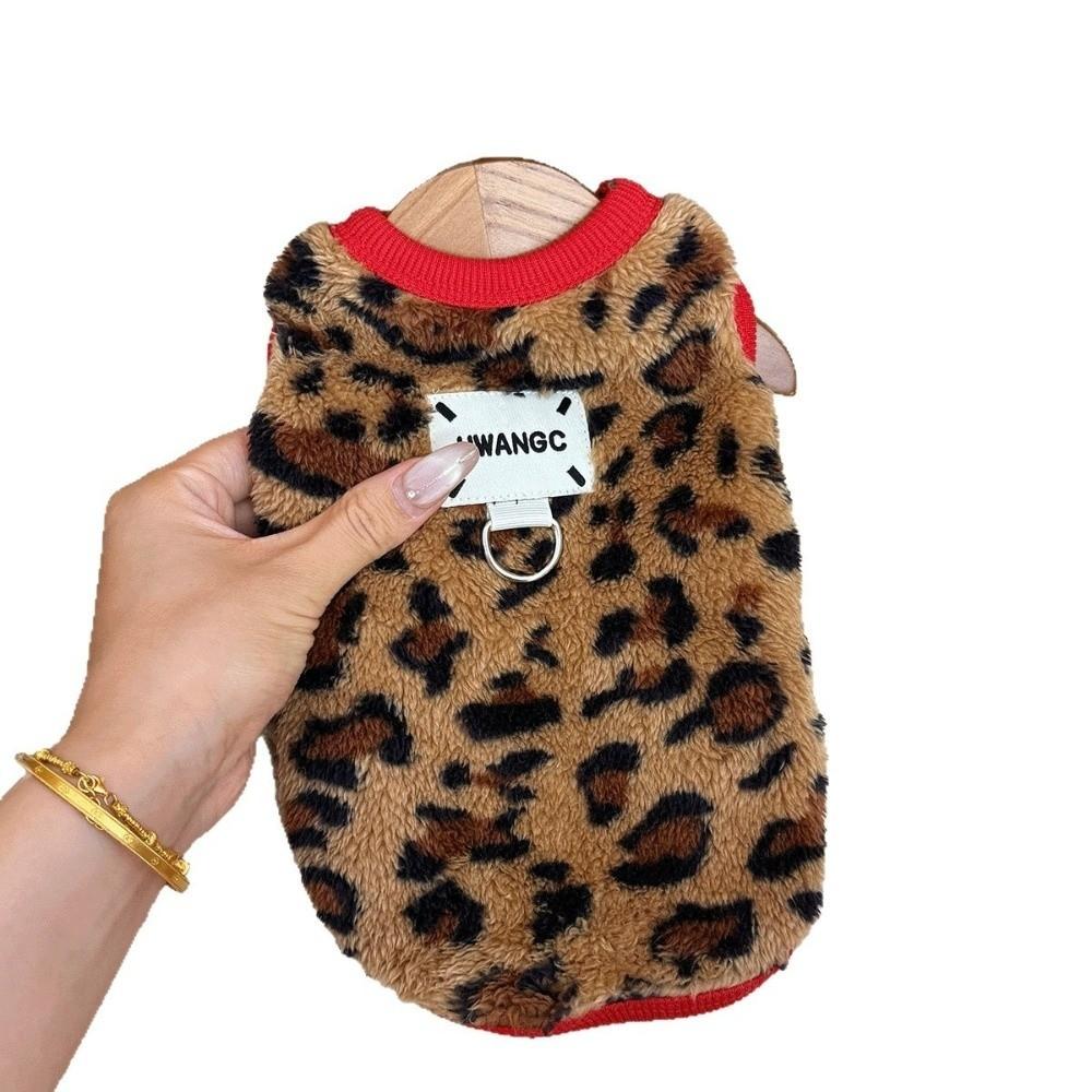 Trendy Fleece Warm Winter Puppy Clothes with D-Ring Bear Print Dog Vest Towable Pug Teddy Coat Yorkies Poodle