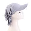 Cotton Outdoor Visor Hat with Attached Scarf Head Cover Adjustable Lightweight Sun Protection Cap for Women and Men