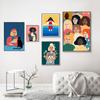 Cartone Animato Astratto Faccia Senza Sorrisi Immagini Decorazione Casa Nordico Ragazze Pittura su Tela Arte da Parete Poster Colorati Stampa per Soggiorno