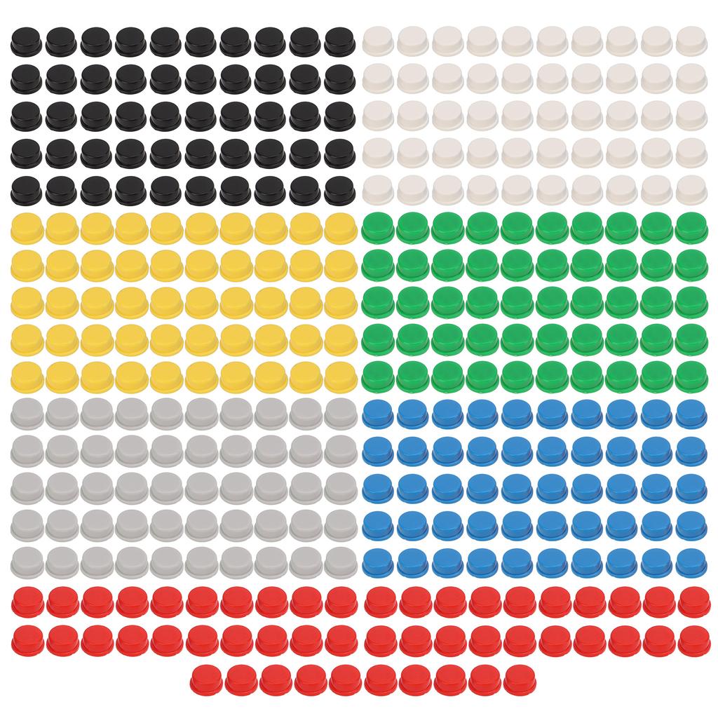 350Pcs Push Button Switch Caps Industrial Momentary Tactical Control 7 Color for Breadboard A24