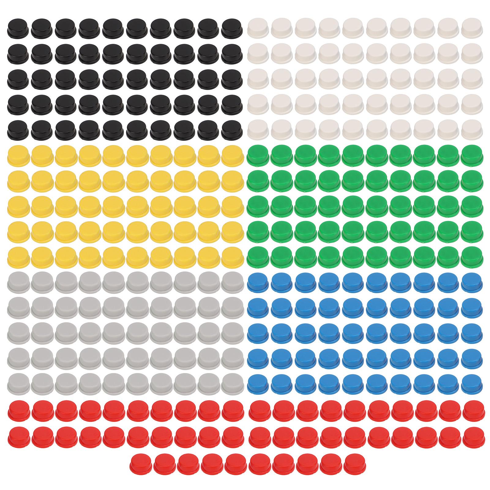 

350Pcs Push Button Switch Caps Industrial Momentary Tactical Control 7 Color for Breadboard A24