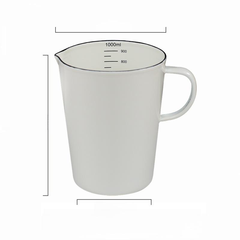 

Large Capaci Enamel Coffee Cup with Sc Kitchen Baking Measurement Egg Beating Food ade Durable Heat Resistant Bowl