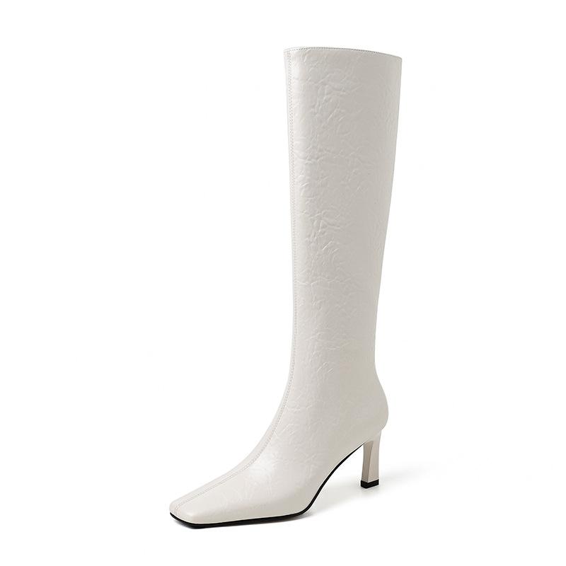 European and American Fashion Simple Temperament Commuter High Boots 2025 Autumn and Winter New Square Head Thin Heel But Knee Long Boots Women