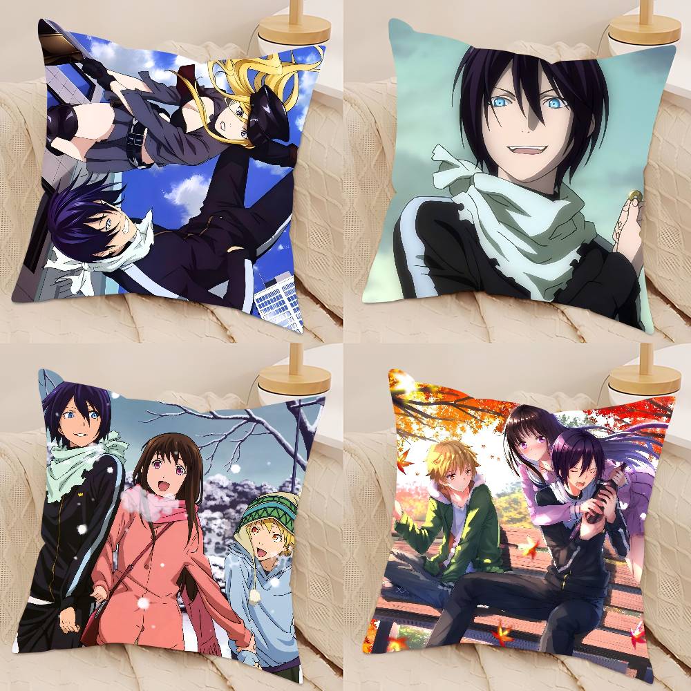 N-Noragami Anime Pillow Covers Cartoon Sofa Decorative Home Double-sided Printing Short Plush Cute Cushion Cover