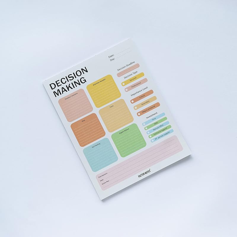 Factor Notes Tear-Off Notepads:A4 Sized|52 Sheets|100 Gsm(Decision Making) a4