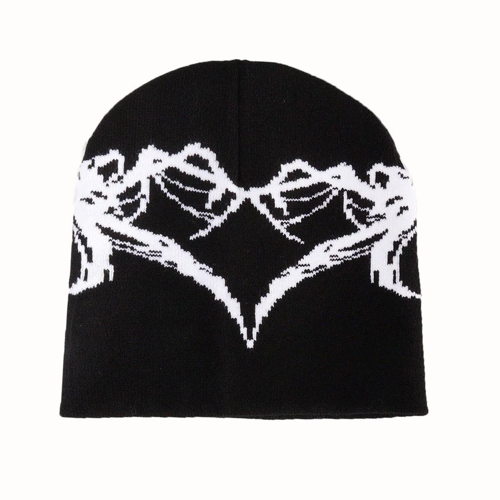 Autumn Winter Fashion Knitted Hat With Spider Web Pattern For Men Women