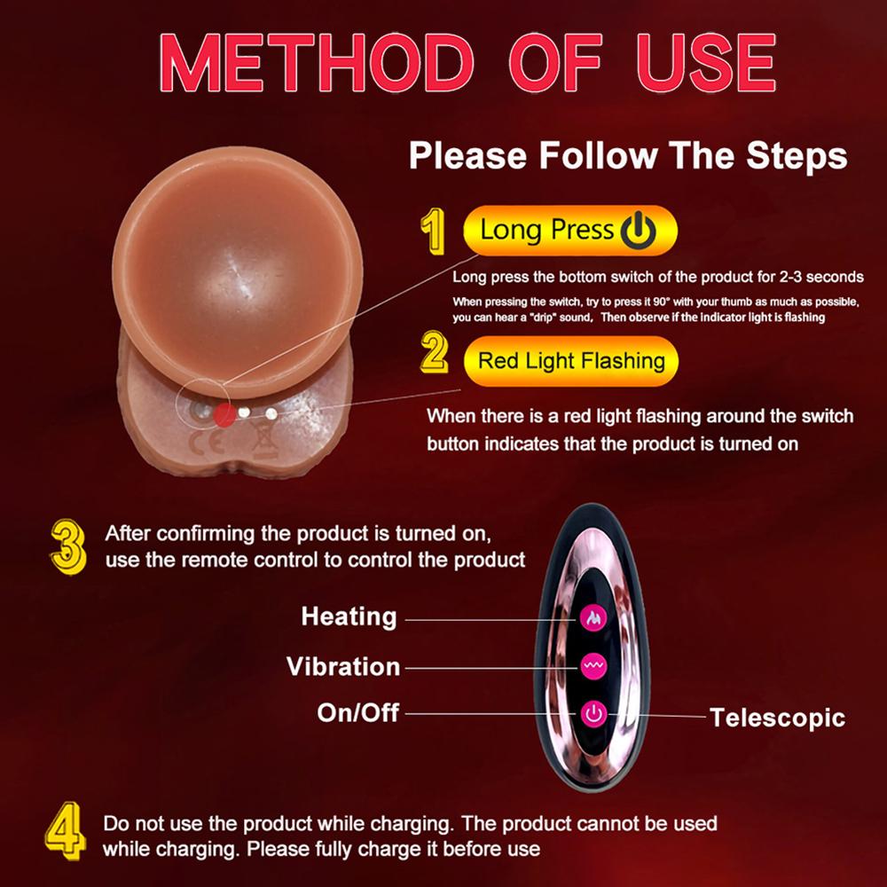 Realistic Big Dildo Vibrator Penis Telescopic Swing Heating Silicone Dildos Female Remote Control Vibrators Sex Toys For Women