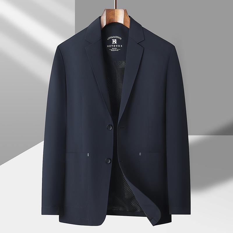 Costum fără călcare pentru bărbați, Costum nou elastic din nailon de primăvară și toamnă, Jachetă costum simplă casual pentru bărbați