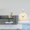 Cat Statue Wood Wall Clock Decorative Figurine Animal Sculpture Minimalist Modern Nordic Art Craft
