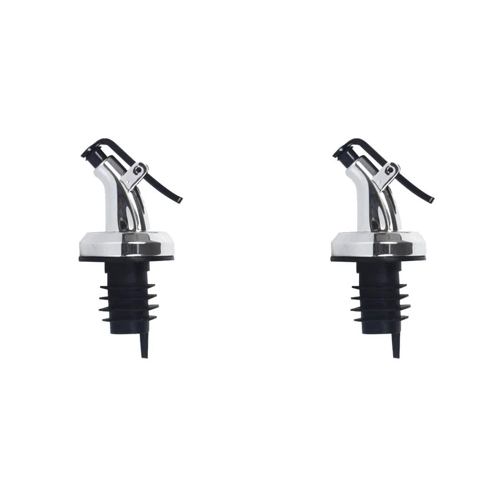 2pcs Oil bottle stopper Kitchen press type oil guide nozzle Sealed leakproof spray Soy sauce seasoning bottle oil nozzle plug