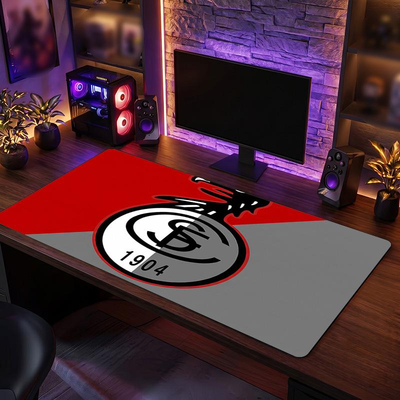 SC Freiburg FC Theme Pattern Mouse Pad, Soccer Logo Design XXL Gaming Desk Mat Non-Slip Computer Mouse Pad