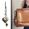 Trendy Silver Heart Bag Accessory Stylish Alloy Heart Bag Pendant Personalized Heart Keychain Accessory for Purse