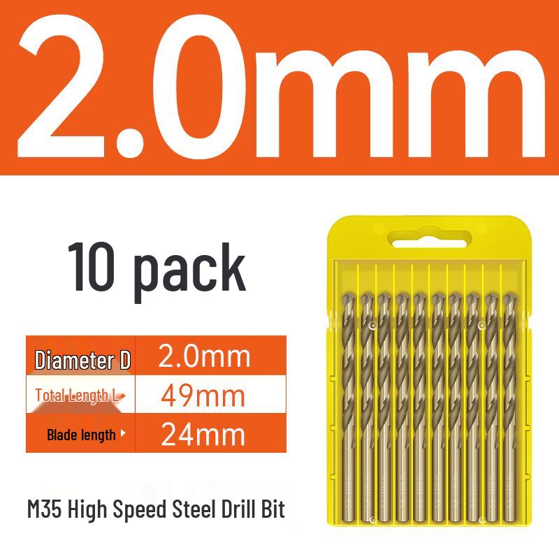 M35 Cobalt Twist Drill Bits Set for Stainless Steel, High Hardness, Straight Shank, Hand & Electric Drills