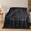Viking Crow Raven Norse Mythology Skull Rune Flannel Blanket Soft Warm Blanket for Bedroom Room Office Travel Camping Picnic