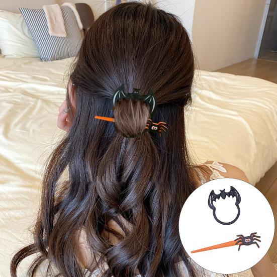 1/2Pcs Halloween Hair Clips Set Bat Weird Halloween Women Hairpins Hair Accessories Holiday Outfits Gifts Photo Props