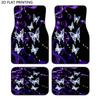 4-teiliges Auto-Fußmatten-Set | Elegantes Lila und Wirbel-Design, Strapazierfähiges Polyester-Material, Geeignet für Limousinen und Sportwagen, Perfekt