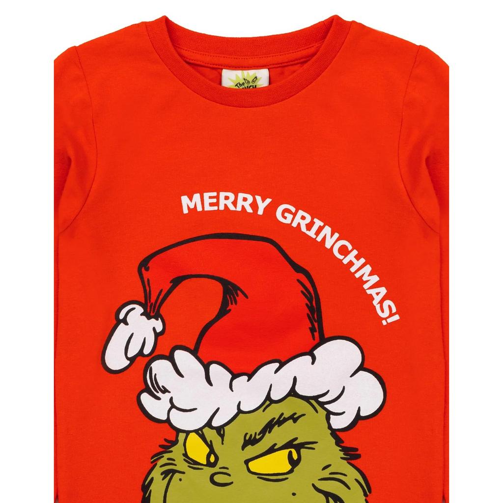 THE GRINCH Childrens/Kids Long Leg Long-Sleeved Christmas Pajamas Set