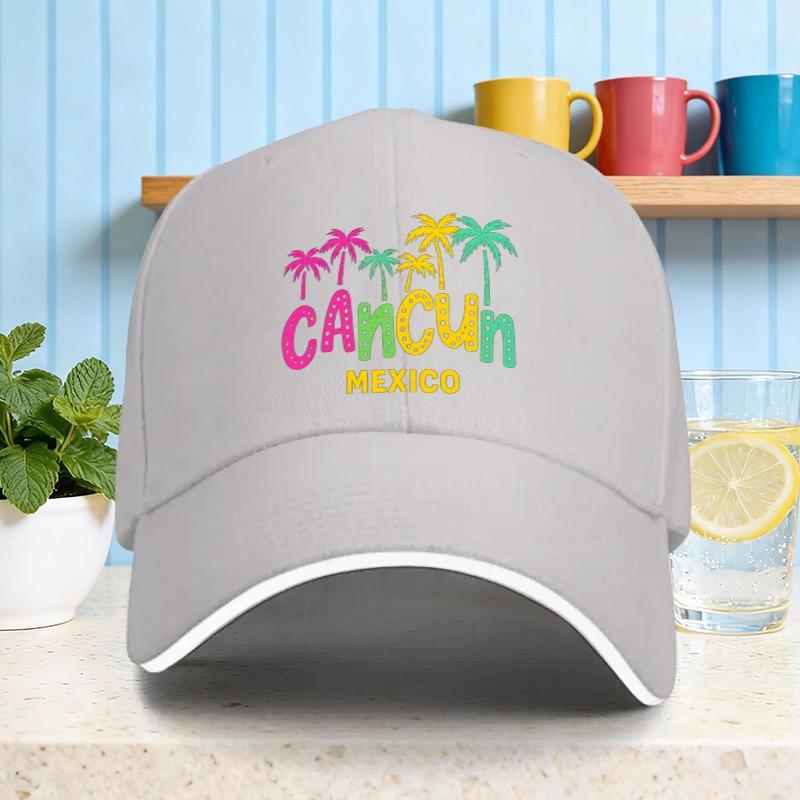 Cancun Mexico Palm Trees Baseball Cap Cotton Casual Outdoor Travel Adjustable Cap for Unisex