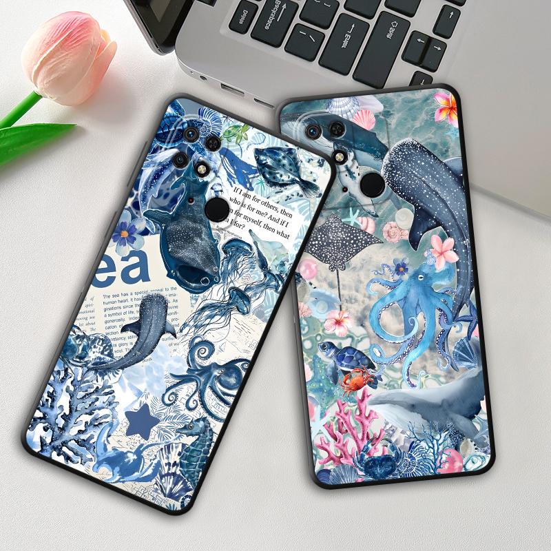 Creative Marine Organisms Art Funda Phone Cover Case for Xiaomi Poco F8 F3 M3 M4 M7 Pro C50 F1 C75 M5 C71 X3 X4 X5 X7 Pro C61